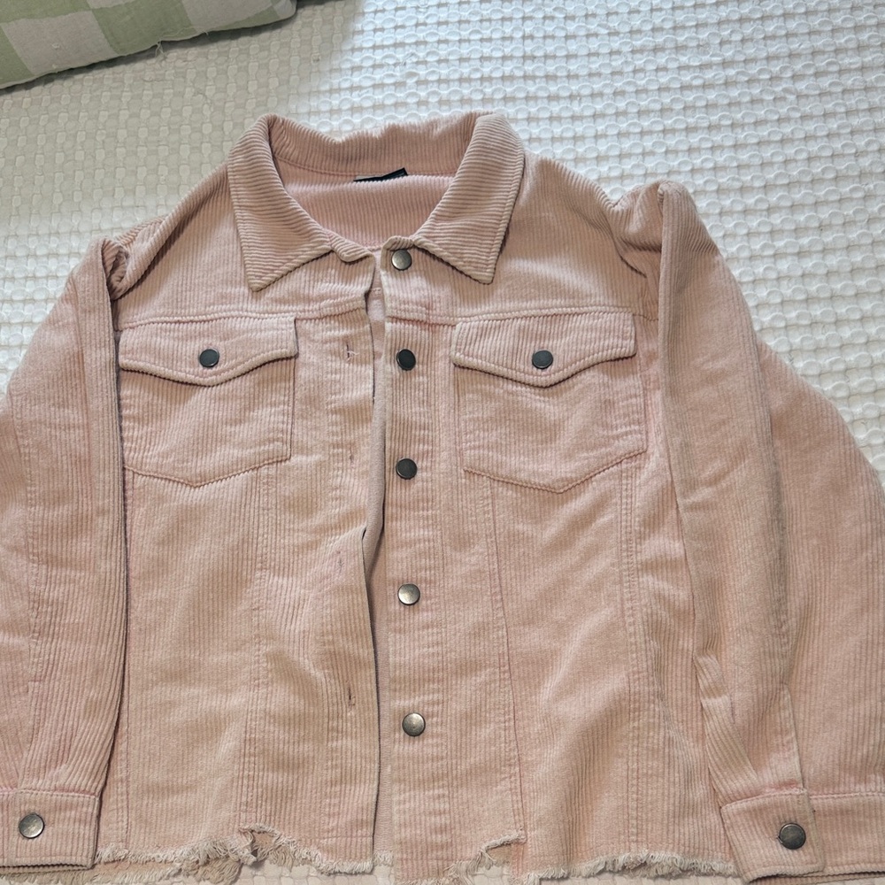 Katydid Light Pink Corduroy Jean Jacket